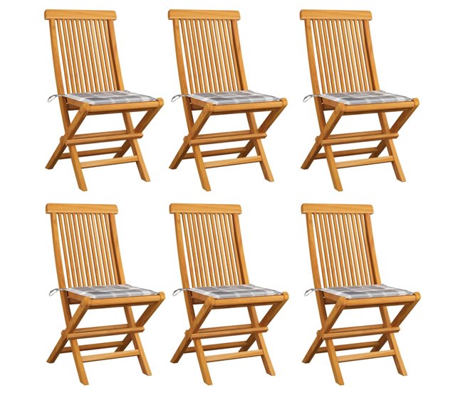 3c60042065144b9f48069e52943daf00432a5c42_90a82546eacd4b1fa4f35d9bdcffcd0b Hecho A Mano Sillas de jardin 6 unidades con cojines crema madera de teca - Conforama
