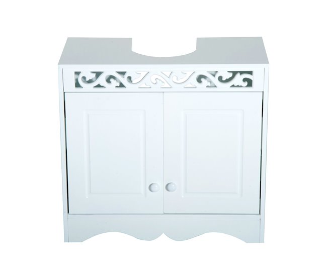 HOMCOM Armario de Baño tipo Mueble Bajo para Lavabo con 2 Puertas y Estantes 60x30x56cm Diseño Moderno de Madera Blanca - Conforama Mejor Calidad