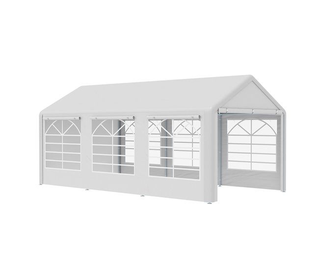 3dc6f7f6f1c6d936fe212d79dc619d39db3bf879_690ae251424341c599cc66fb2f7061ff Outsunny Carpa para Fiestas 6x3 m Cenador Pabellón de Jardín con 4 Paneles Laterales 2 Puertas Enrollables y 6 Ventanas Protección UV para Exterior Eventos Bodas Blanco - Conforama Compra Ahora