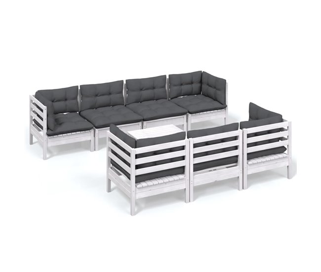 3e89f4d790c414d731973c82d60ba1b7f900a164_02ac5a093aec435194eabf46bb0001ba Muebles de jardín 8 piezas con cojines madera maciza de pino - Conforama Stock Limitado