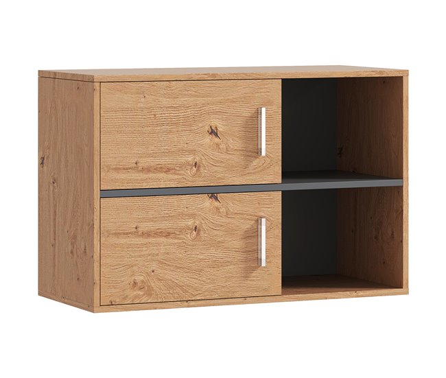 3fe56eff28573895da4103cf3f49d8705d351957_f23a105780d7488985c8bacc631731e6 HOMCOM Mueble Auxiliar de Baño Armario de Baño de Pared con Compartimentos Abiertos y 2 Puertas Mueble de Baño Moderno para Cocina Entrada 80x35x57,5 cm Natural - Conforama Promoción Exclusiva