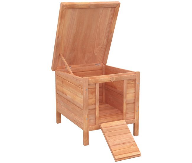 40644ae0e3251a999f4ae1ba992d9bc0ce7f6e0c_de26127b61f8445b8b77b50f49d14bc5 PawHut Conejera de Madera Exterior Jaula Caseta para Roedores Mascotas Pequeñas con Techo Asfáltico Abatible y Rampa Antideslizante 42x51x43 cm Natural - Conforama Disponible Ahora