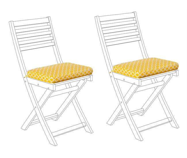 Compra Ahora Conjunto de 2 cojines para silla de jardín FIJI 29 x 38 cm Amarillo - Conforama