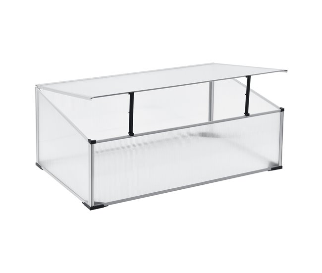 Envío Internacional Invernadero de Jardín Exterior - 100 x 60 cm Aluminio / Policarbonato Transparente [en.casa] - Conforama
