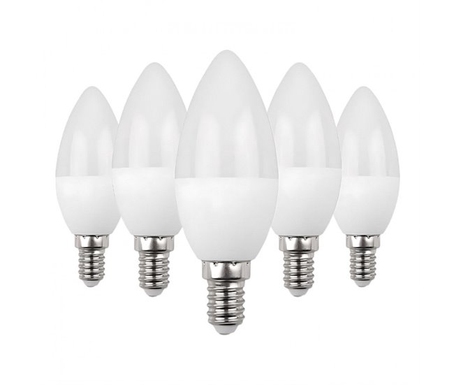 45a835cadb7a04ab058e91b0375527f0300c5f9c_edf7657b2376447dafd83b65061a25cd Pack 5 Bombillas LED Vela E14 6W Equi.40W 470lm 15000H Blanco Neutro Primer Leader - Conforama Lujoso