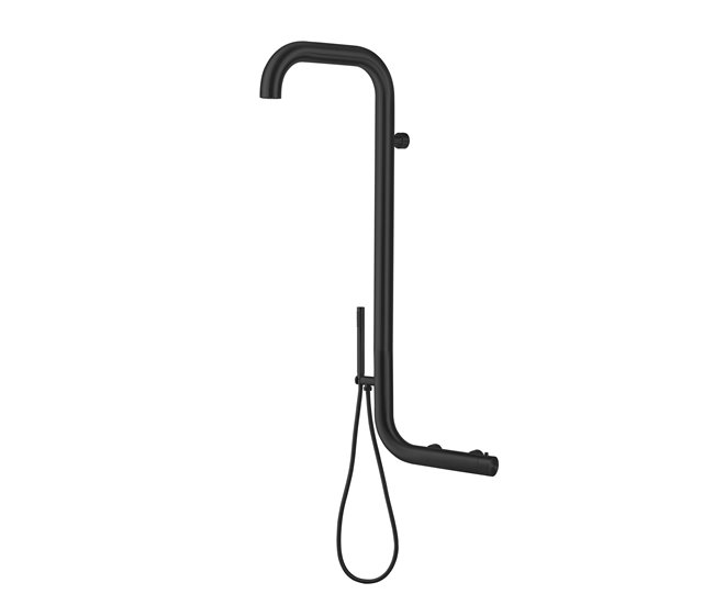 La Ducha Sined Arborea Nera Se Monta Directamente En La Pared. Fabricado En Acero Inoxidable 316l De Alta Calidad. Ducha Con Entrada De Agua Caliente y Fría. Mezclador Doble Para Cabezal De Ducha y Teleducha, Con Válvula De 3 Vías. También Es Excelente En - Conforama No Te Lo Pierdas