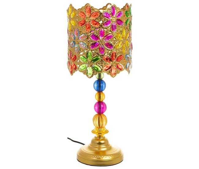 No Te Lo Pierdas Lámpara de metal cristal acrilico de colores 23x23x46 - Conforama
