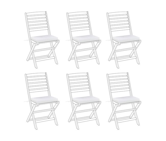 46b462f06c4d0eb76f061415e6d7f1855909b36a_647509fbd9804179ae37904de034ae9c Conjunto de 6 cojines para sillas de jardín TOLVE 39 x 31 cm Blanco crema - Conforama Promoción