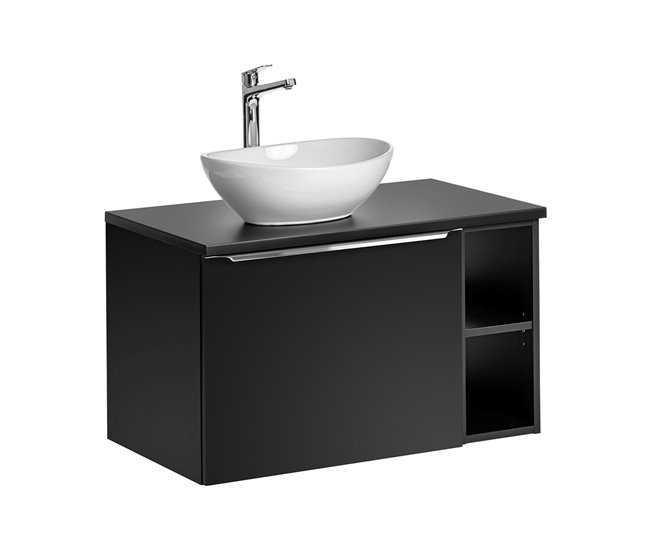 479dfcddd37a70cb84715d9f2d8941de4c192121_6084c4bffaed43c0a1f5aa1a42381481 Premium Mueble lavabo individual 80cm 2 nichos Eros Negro - Conforama