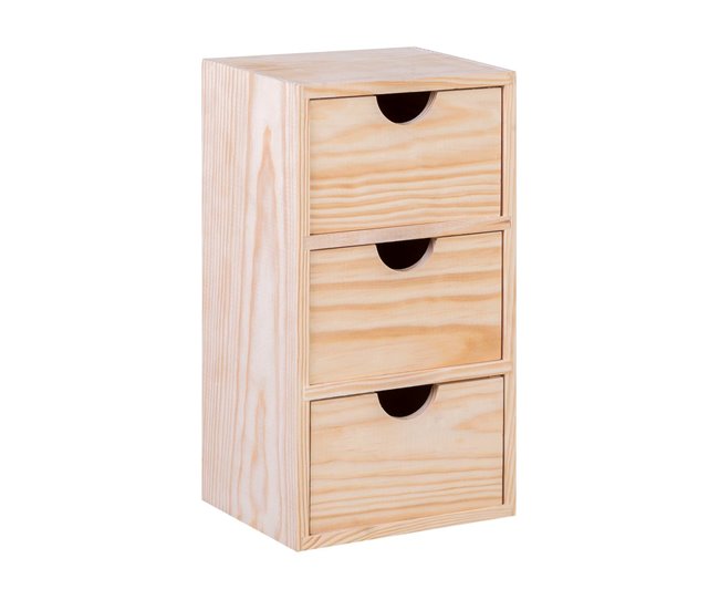 WELL HOME - Miniblock 3 cajones en madera de pino - Conforama Stock Limitado