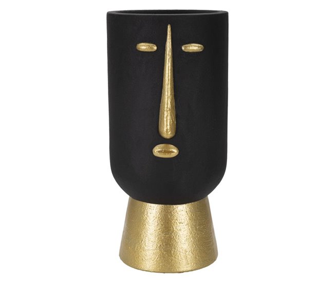 Jarrón Decorativo Cara 23, Poliresina, Negro - Conforama Barato