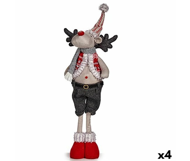 4a9e7580211185636a837dc5d77d3dce1553195f_f051c9a565334189b267ba29e194e9cd Liquidación Figura Decorativa Reno de Navidad Rojo Gris Poliéster 13 x 65 x 18 cm (4 Unidades) - Conforama