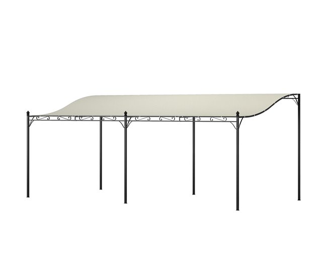 4d86b80f51d46177b5346f3f21736a1cacc19d5b_79399cf9b37749cca40a08bddfeaae44 Oferta Outsunny Pérgola de Pared 6x3 m Cenador Gazebo con Techo de Poliéster Impermeable y Estructura Metálica Pabellón para Patio Terraza Balcón Crema - Conforama