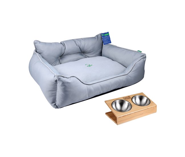 4dcfa3c6bb90947f2b68d40159f0ca3f30ea03e3_ed6b7aa72eba4df3ad8b4e4baa5d1a68 Cama para mascota + comedero doble - Conforama Súper Precio