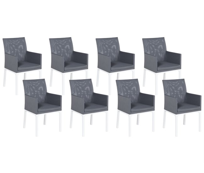 4f0e35074eca731fdba062a72523d38db8746840_abe6285211934318aab1044c7098f738 Moderno Conjunto de 8 sillas BACOLI Tela Gris oscuro - Conforama