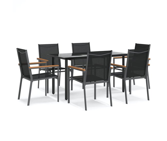 4fad1bee66330c21761b1bc00cf7e6703d66d916_becb099a844843959bbbb61eca013dab Juego de comedor para jardin 7 piezas acero y textilene negro - Conforama Oferta Limitada