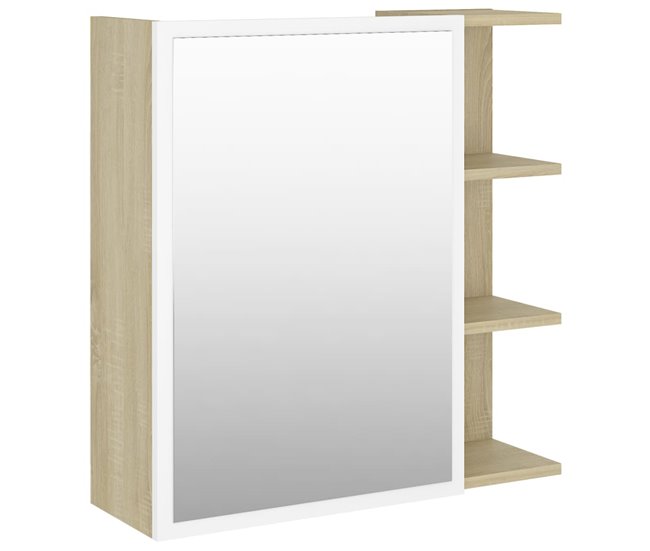 Certificado vidaXL Armario espejo baño contrachapada color roble 62,5x20,5x64 cm - Conforama