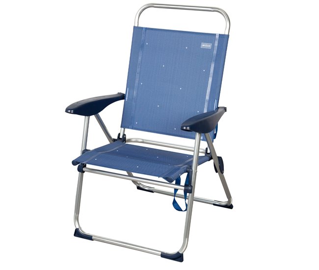 Aktive Silla plegable de playa con 4 posiciones, estructura de aluminio y textileno azul - Conforama Oferta Especial