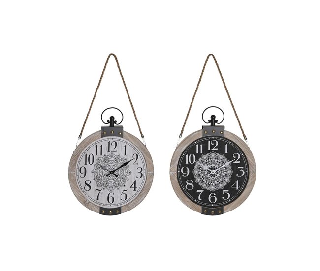 5326a9e98f821cf96c38cfbe57fae02a22c99546_023307c9aab1404f8cd018540b776b64 Oferta Flash Reloj de Mesa DKD Home Decor 40 x 6,5 x 46 cm Negro Blanco Hierro Mandala Madera MDF (2 Unidades) - Conforama