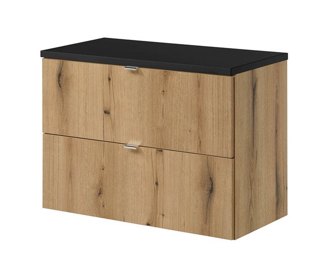 57de84280ab26047d35daad285bed297fc9252a9_2b74498bd687461cac5aa681b5e887c1 Mueble de baño bajo lavabo Newport con 2 cajones 80x60x40 cm - Roble/Negro - Conforama Pago Seguro