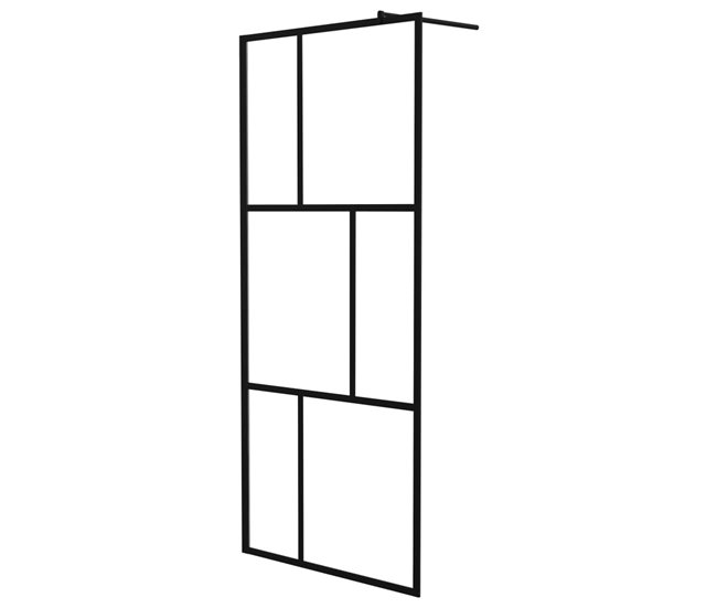 Súper Precio vidaXL Mampara de ducha accesible con vidrio templado negro 80x195 cm - Conforama