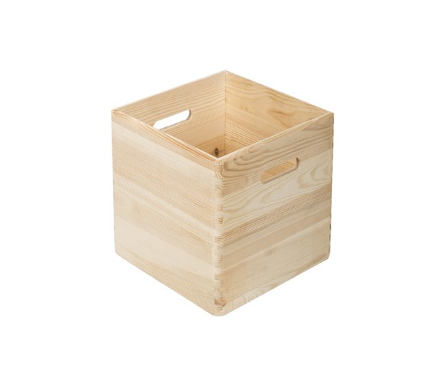 Cubo de pino macizo - L30 x Alt30 cm - Conforama Mejor Precio