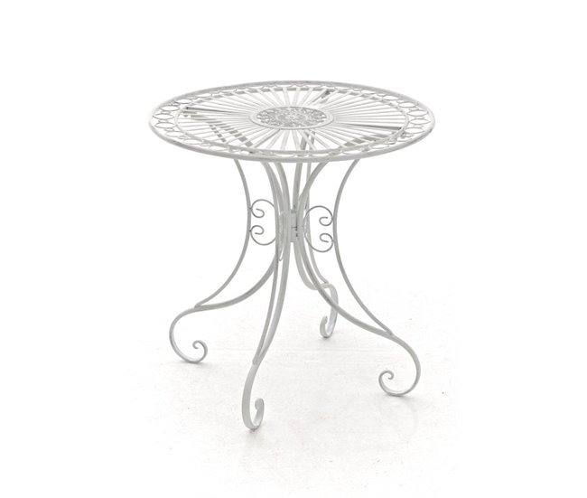 5ad0b95fa82a0919d7fe0f8e918242475bd3c20b_43a5e5f7598c4c3989639fc4265e1141 Mesa de exterior terraza balcon diseño rústico metal blanco envejecido M10_000686 - Conforama Envío Gratis