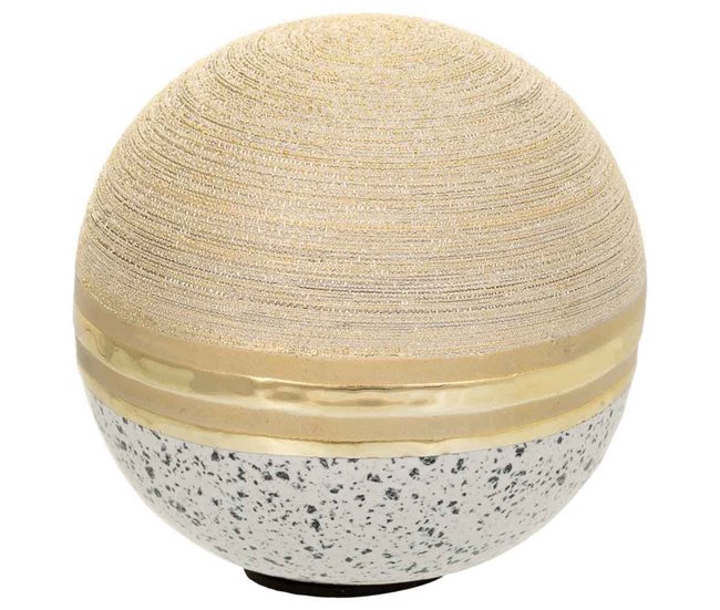 5ae2194a95ad889253d3def4db551510879988f5_ee42a5fd74544e41a7a00d5a12dee168 Solo Hoy Bola decorativa de cerámica dorada 10,5x10,5x10,5 - Conforama