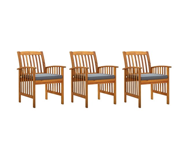 5b34693271ddd8f228f7e10aadacf742100e4074_30136402e9554adaaac43aafe43a34fe Sillas de comedor jardin 3 unidades con cojines madera maciza acacia - Conforama Tendencia