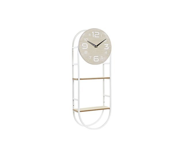 5bb6de4e10a45e4b583c8284bf42e177ed550e25_0354046398e349be8bdb4b6520f96c9a Mayoreo Reloj de Pared DKD Home Decor Natural Metal MDF Blanco (25,5 x 11,5 x 71 cm) - Conforama