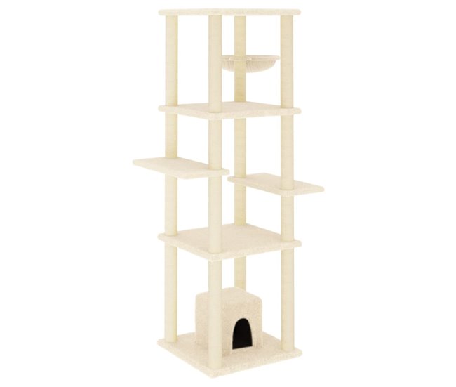 5c64d7c44d724e28106a94e58220d919dbd649df_b0db50cf92514743867898fcb41806f8 vidaXL Rascador para gatos con postes de sisal crema 154 cm - Conforama Promoción Exclusiva