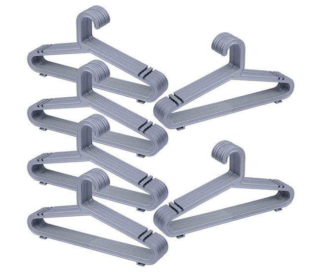 5ce01d94f68abecc5ab2e4aea95c5685e36383f2_7362da75c0ed4770bd32d5199be49866 Percha de plastico plata pack de 72 unidades 39.50x0.30x20.60h cm - Conforama Auténtico