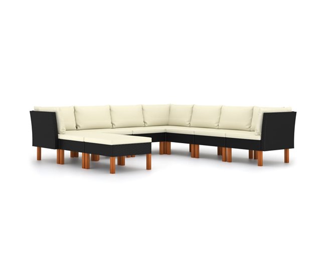 5ee89c72e22abb2a67263719c42e4ff8df1485e5_c09be91c05be48e1b312bc381bd6acfb Oferta De Temporada Set de muebles de jardín 9 pzas y cojines ratán sintético negro - Conforama