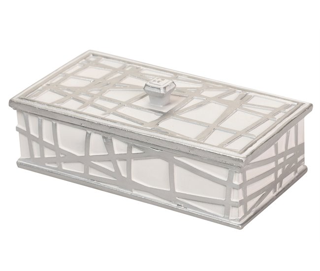 5f0d0f74869e8fb20ea01ad606035d384eabe40c_d22686adc3e648379d9de1e4182d8722 Compra Hoy Caja Resina Plateada Blanca 20x11x8 Cm - Conforama