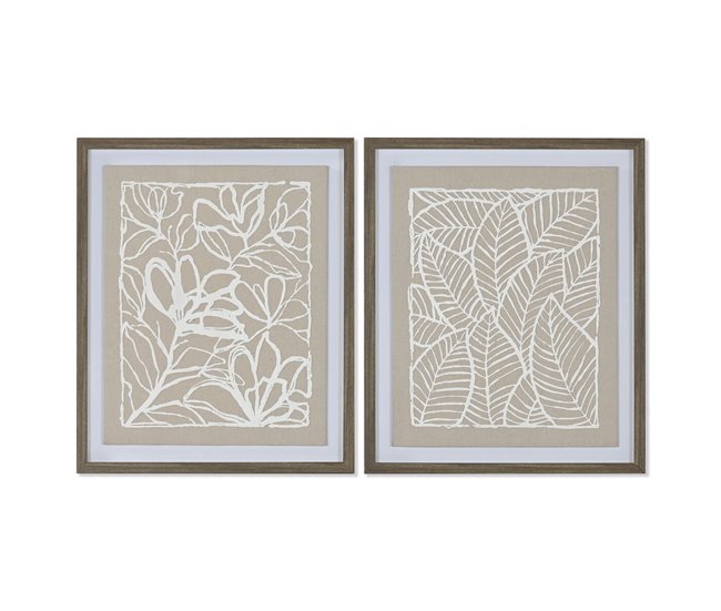 5ffe1f09094af24581b411f1e4a85f17abcbd7d0_c9fea1bcefe148e8b344d1081b7077b2 Lienzo Home ESPRIT Blanco Beige Hoja de planta Urbano 50 x 4 x 60 cm (2 Unidades) - Conforama Oferta Limitada