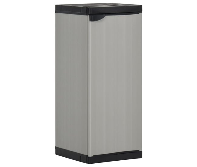 vidaXL Armario de jardín con 1 estante gris y negro 35x40x85 cm - Conforama Gran Oferta