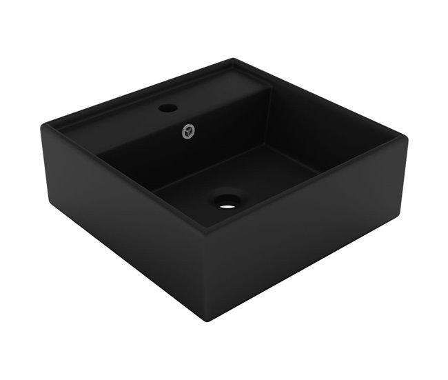 607394293bd20e43452347c78c727118083172b4_efe562fab28f417a986b4cd99edfacba Oferta Flash Lavabo - Lavamanos lujoso cuadrado rebosadero cerámica negro mate 41x41 cm - Conforama
