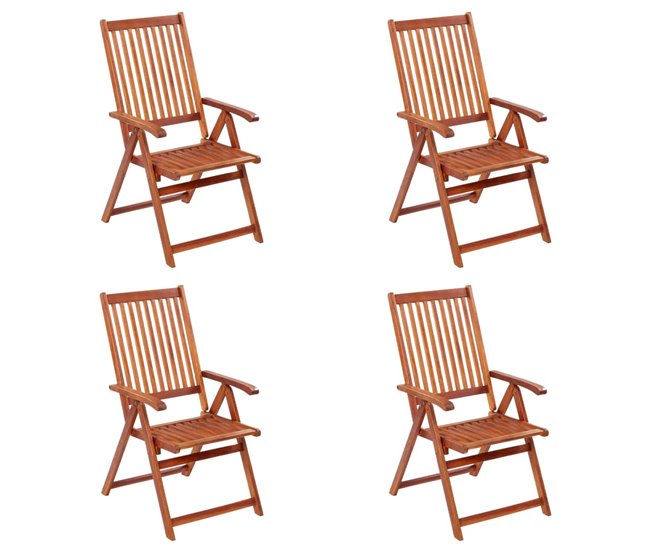 Sillas plegables de jardin 4 unidades madera de acacia maciza - Conforama Última Oportunidad