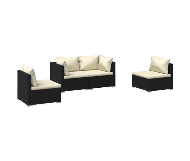 635b8d03c155d019c4ae65c9d1d7adb4d34ead2c_c0d7d6441ac2456382e01c0fb171888e Set de muebles de jardín 4 pzas y cojines ratán sintético negro - Conforama Edición Limitada