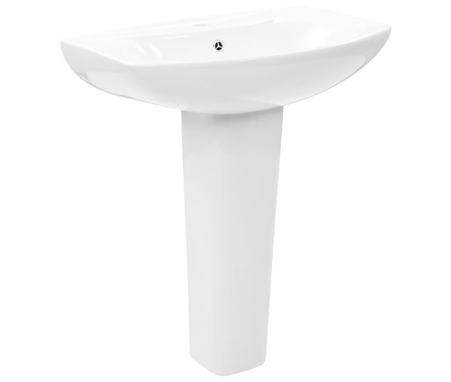 6587303d211a53ed86548640016fdc2b67805fd4_28b9acfb5dc244b7bb3793930987023c Lavabo - Lavamanos de pie de cerámica blanco 650x520x200 mm - Conforama Envío Inmediato