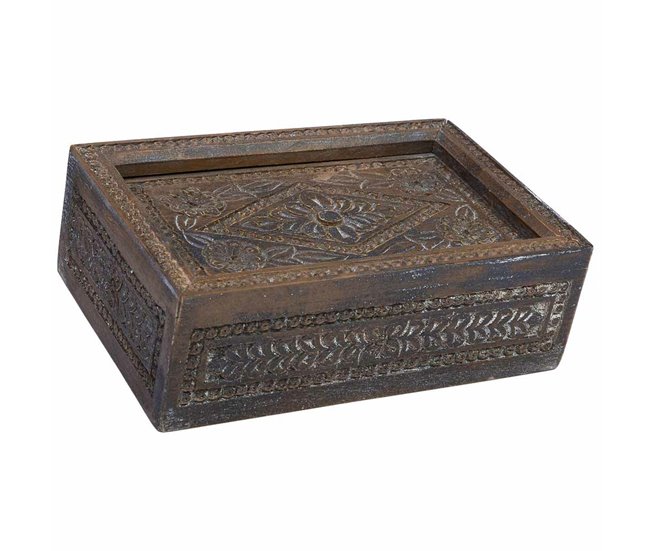 Rebajas Caja-Joyero Alexandra House Living Blanco Gris Madera de mango 20 x 9 x 29 cm - Conforama