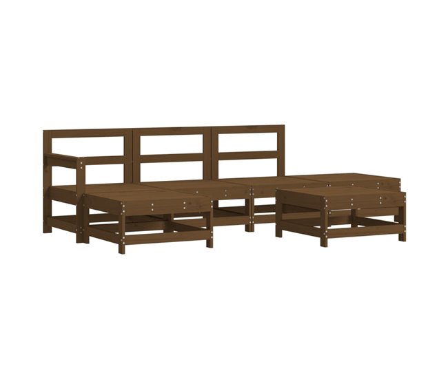 671226cad965e634d27111f885e3fbebf9fa6c56_7284a1d0b2024c1aab3f172152464014 Solo Hoy Juego de muebles de jardín 6 piezas madera maciza abeto Douglas - Conforama