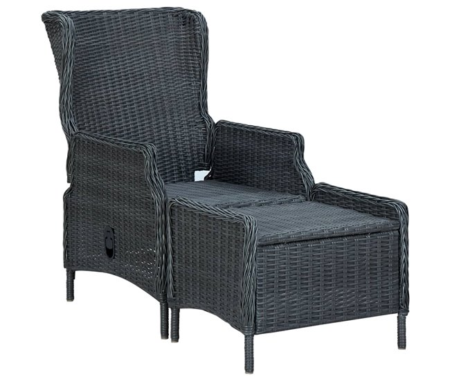 674d9b37b3d2e3f6e7a10dff739ffbe5837a59fc_71af6013ffb54ec2a4ad11f614bdd396 Última Oportunidad Sillón reclinable de jardin con reposapiés ratán PE gris oscuro - Conforama