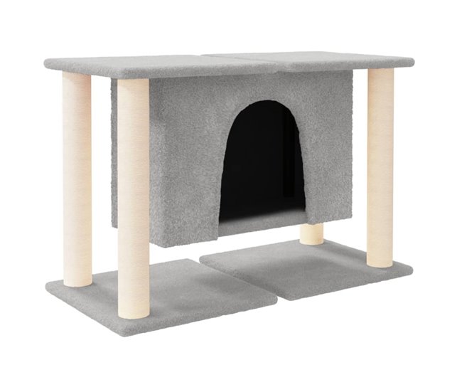 67e53045d4857a53bf64462ef0100e27be28a8c1_240d55d91e82431aa6edd3af1ff4652e vidaXL Rascador para gatos con postes de sisal gris claro 190 cm - Conforama Envío Exprés