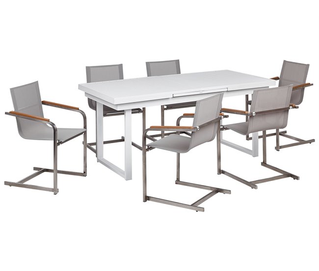 693e5e43c4c35188ff94f0c74f7bac4725e2ec32_d34c57dd049c45829639c541092c46e6 Conjunto de comedor exterior 6 plazas VALCANETTO/COSOLETO Metal Beige - Conforama Stock Limitado