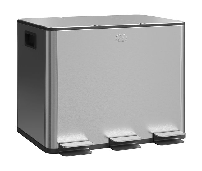 6a668efd98b440edc87ba1d3da93e91566da4bd4_78dbedcbda2e4800a5c6ca5fa4cc26d9 Comprar En Línea HOMCOM Cubo de Basura de Cocina con 3 Compartimentos 3x10L Papelera de Cocina de Acero Inoxidable con Pedales Tapas de Cierre Suave y Cubo Extraíble para Reciclaje Residuos Restos de Comida Plata - Conforama