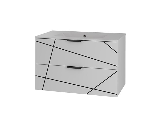 Mueble lavabo individual encastrado 80cm Teren Blanco - Conforama Súper Precio