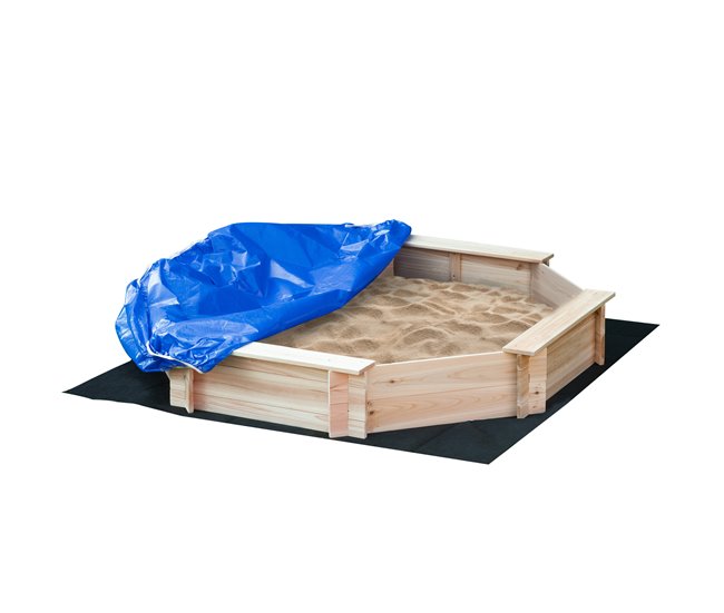 6b84d9e2765b4fc12badf823cf9354a0ee811f85_745f7924c90e4bc2a10b2ad0cb87925f Exclusivo Outsunny Arenero de Madera para Niños Arenero Infantil Octágono con Cubierta de Poliéster y Tela no Tejida Juego para Niños de 3-8 Años para Patio Jardín 139,5x139,5x21,5 cm Rojo y Azul - Conforama