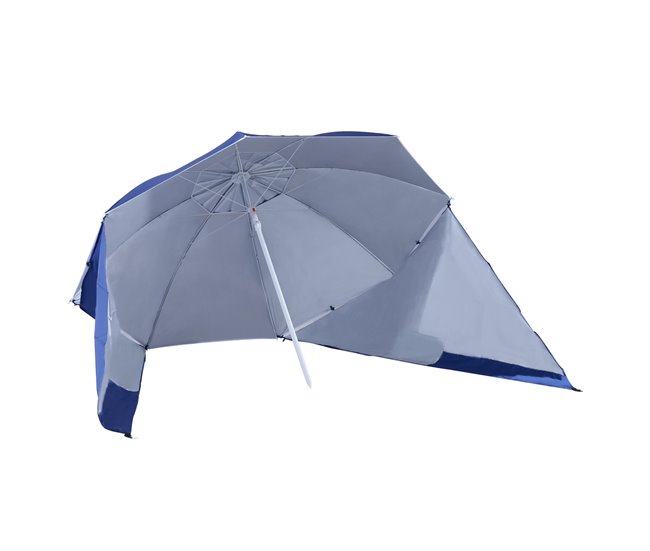 6c612ba0ad9ec227bf85900767b0dfece35a5477_6ec41f1d7cf94d2190ea9c67984d9cba Outsunny Sombrilla de Playa 2 en 1 Parasol para Playa con 2 Paneles Laterales Toldo Portátil Anti-UV con Bolsa de Transporte para Jardín Piscina Ø210x222cm Azul - Conforama Liquidación