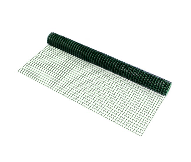 1 rollo de malla de alambre cuadrados - 1 x 5 m - tela metálica de 25 m - verde [pro.tec] - Conforama Moderno